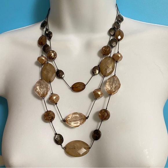 New York & Co Triple Strand Acrylic Bead Necklaces - Picture 7 of 7